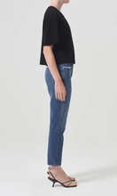 Load image into Gallery viewer, AGOLDE Riley High Rise Straight Crop Jeans in Pose Blue at Amara Home