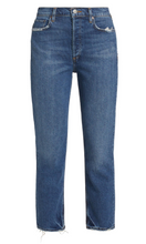 Load image into Gallery viewer, AGOLDE Riley High Rise Straight Crop Jeans in Pose Blue at Amara Home