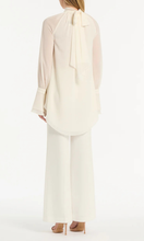 Load image into Gallery viewer, CARLA ZAMPATTI Ivory Georgette High Low Blouse