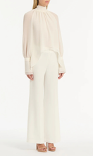 Load image into Gallery viewer, CARLA ZAMPATTI Ivory Georgette High Low Blouse