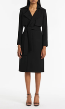 Load image into Gallery viewer, CARLA ZAMPATTI Black Crepe Double-Breasted Trench Coat