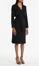 Load image into Gallery viewer, CARLA ZAMPATTI Black Crepe Double-Breasted Trench Coat