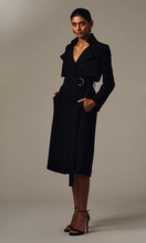 Load image into Gallery viewer, CARLA ZAMPATTI Black Crepe Double-Breasted Trench Coat