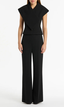 Load image into Gallery viewer, CARLA ZAMPATTI Black Crepe Low Waist Pant