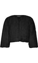 Load image into Gallery viewer, CARLA ZAMPATTI Black Piuma Fur Bolero