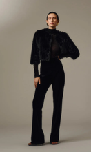 Load image into Gallery viewer, CARLA ZAMPATTI Black Piuma Fur Bolero