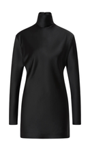 Load image into Gallery viewer, CARLA ZAMPATTI Black Satin Long Sleeve Top