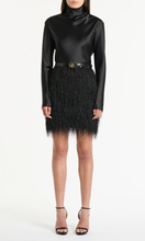 Load image into Gallery viewer, CARLA ZAMPATTI Black Satin Long Sleeve Top