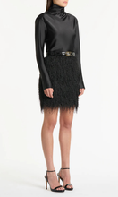 Load image into Gallery viewer, CARLA ZAMPATTI Black Satin Long Sleeve Top