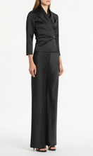 Load image into Gallery viewer, CARLA ZAMPATTI Black Satin Wrap Top