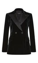 Load image into Gallery viewer, CARLA ZAMPATTI Black Velvet Tuxedo Jacket