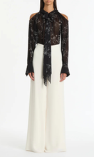 Load image into Gallery viewer, CARLA ZAMPATTI Ivory Crepe Palazzo Pant