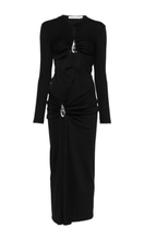 Load image into Gallery viewer, CHRISTOPHER ESBER Crystal Pendant Open Twist Long Sleeve Dress