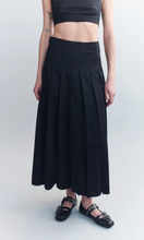 Load image into Gallery viewer, COURTNEY ZHENG Hilde Raw Edge Pleated Wool Skirt