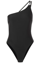 Load image into Gallery viewer, MATTEAU | One Shoulder Maillot | Black