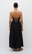 Load image into Gallery viewer, MATTEAU STRAPLESS LACE UP DRESS