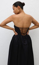 Load image into Gallery viewer, MATTEAU STRAPLESS LACE UP DRESS