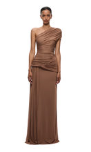Load image into Gallery viewer, MISHA The Interwoven Maxi Dress in Mocha at SAINTE