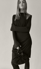 Load image into Gallery viewer, Rylan 35.79 Camille Clutch Bag in Black Suede at SAINTE