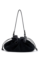 Load image into Gallery viewer, Rylan 35.79 Camille Clutch Bag in Black Suede at SAINTE