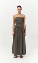 Load image into Gallery viewer, ST. AGNI Gathered Strapless Tie Back Dress