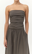 Load image into Gallery viewer, ST. AGNI Gathered Strapless Tie Back Dress