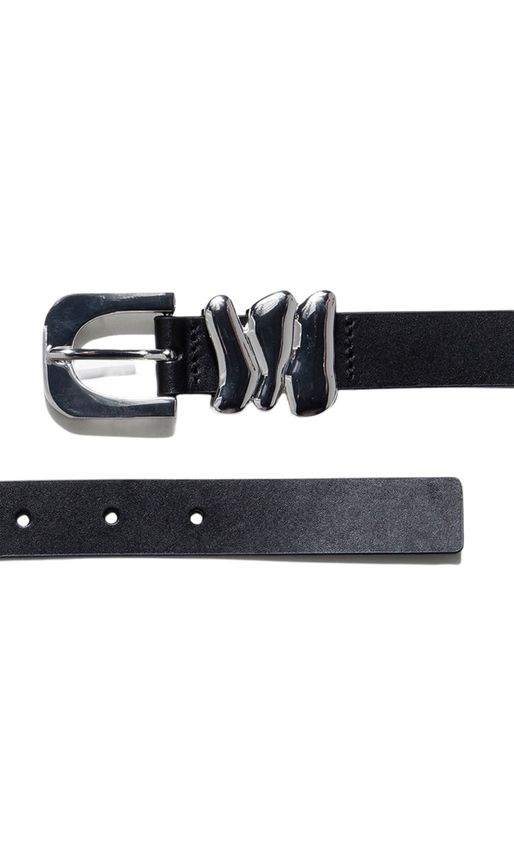 Frame Organic Shape Tri Keeper Leather Belt FRAME-ORGANIC-SHAPE-TRI-KEEPER  main image 4