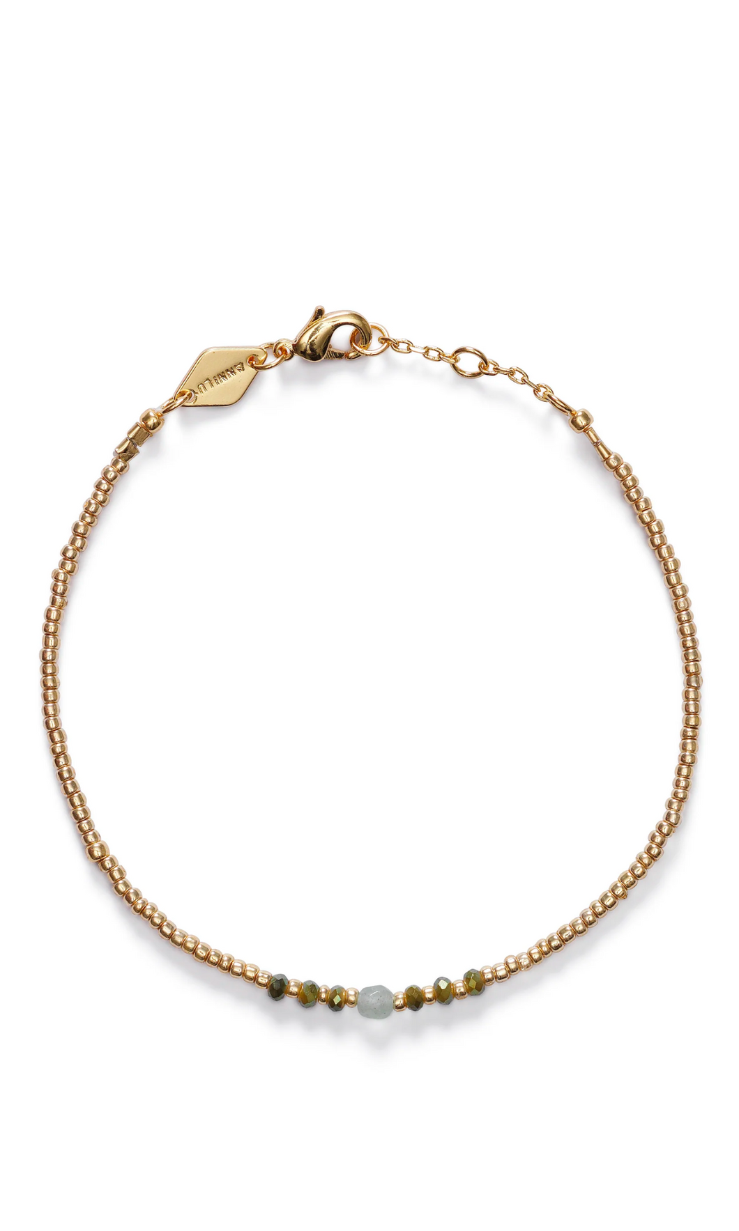 ANNI LU | Bead & Gem Bracelet | Sea Green