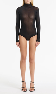 CARLA ZAMPATTI Black Pura Mesh Bodysuit