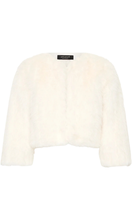 Load image into Gallery viewer, CARLA ZAMPATTI Ivory Piuma Fur Bolero
