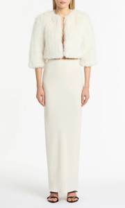 CARLA ZAMPATTI Ivory Piuma Fur Bolero