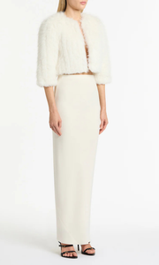 CARLA ZAMPATTI Ivory Piuma Fur Bolero