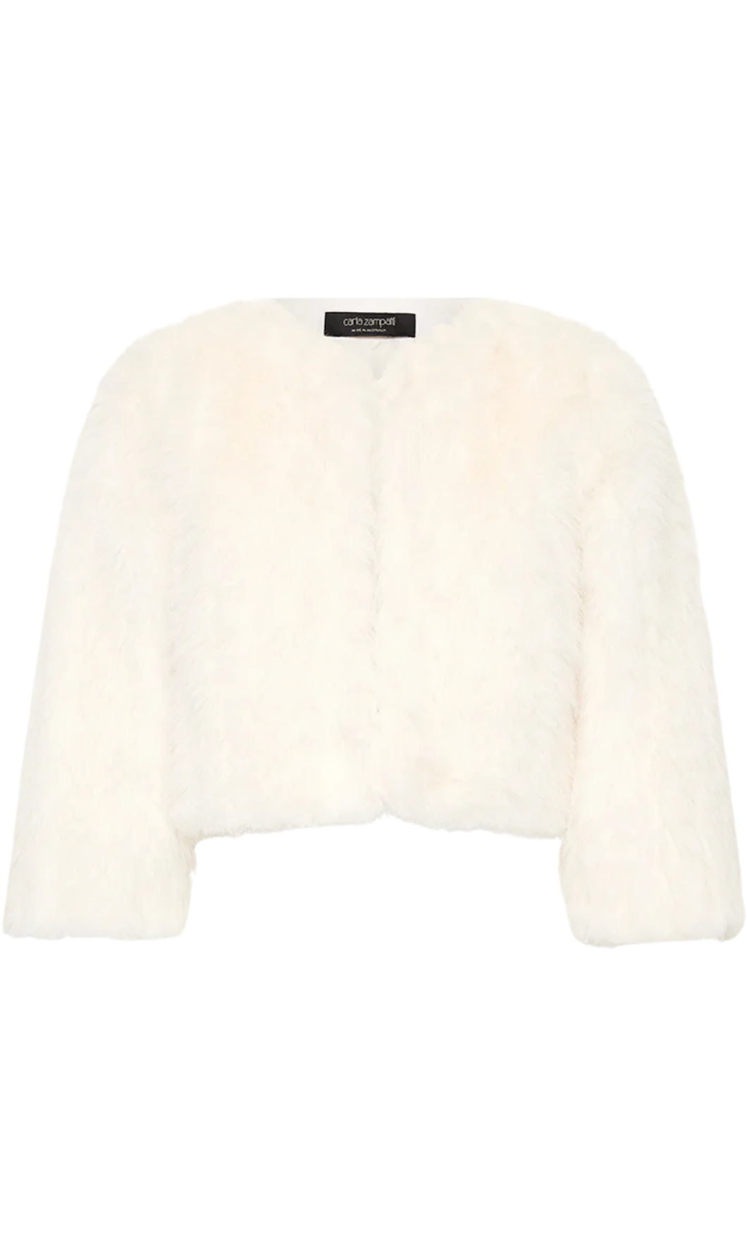 CARLA ZAMPATTI Ivory Piuma Fur Bolero