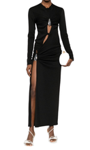 Load image into Gallery viewer, CHRISTOPHER ESBER Crystal Pendant Open Twist Long Sleeve Dress
