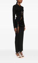 Load image into Gallery viewer, CHRISTOPHER ESBER Crystal Pendant Open Twist Long Sleeve Dress
