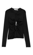 Load image into Gallery viewer, CHRISTOPHER ESBER Crystal Pendant Open Twist Long Sleeve Top
