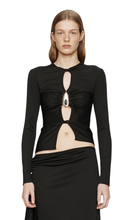 Load image into Gallery viewer, CHRISTOPHER ESBER Crystal Pendant Open Twist Long Sleeve Top
