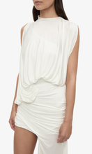 Load image into Gallery viewer, Christopher Esber Cumulus Tucked Mini Dress in White at SAINTE

