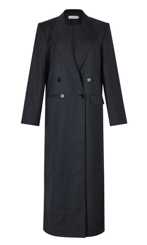 COURTNEY ZHENG Danique Wool Check Coat