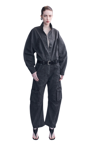 COURTNEY ZHENG Gunther Cotton Drill Cargo Jumpsuit