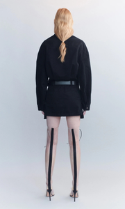 COURTNEY ZHENG Gunther Cotton Drill Cargo Mini Dress