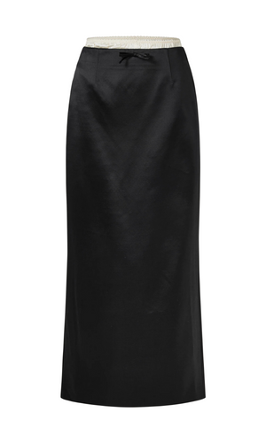 COURTNEY ZHENG Irene Wool Silk Duchesse Midi Skirt