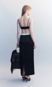 COURTNEY ZHENG Irene Wool Silk Duchesse Midi Skirt
