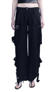 COURTNEY ZHENG Larson Silk Crepe Cargo Pants