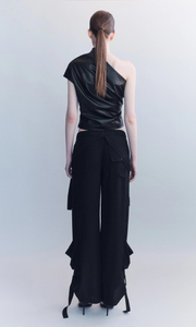 COURTNEY ZHENG Larson Silk Crepe Cargo Pants
