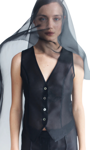 COURTNEY ZHENG Sabine Silk Organza Vest