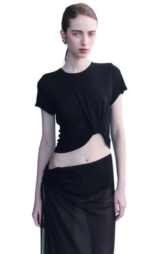 COURTNEY ZHENG Supima Cotton Tuck Tee