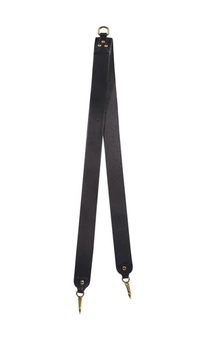 JEROME DREYFUSS Bandoulière Simple Shoulder Strap in Noir Brass at Amara Home