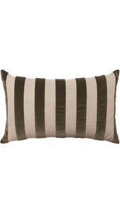 L&M Home Etro Velvet Striped Cushion Olive at Amara Home 