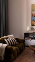 Load image into Gallery viewer, L&amp;M Home Etro Velvet Striped Cushion Olive at Amara Home 
